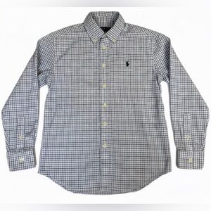 Polo Ralph Lauren Child Kid Boy Medium 10/12 White Checkered Shirt